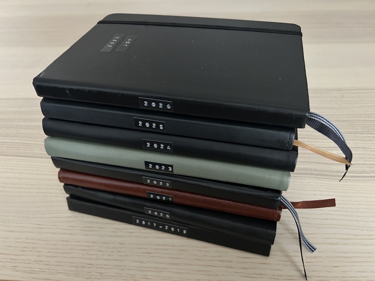 Labeled journal spines